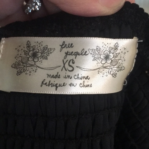 Free People Vintage Black Velvet Embroidered Tunic Slip Dress - XS - Picture 13 of 16